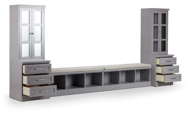 Newport Gray 164" Drawer Entryway