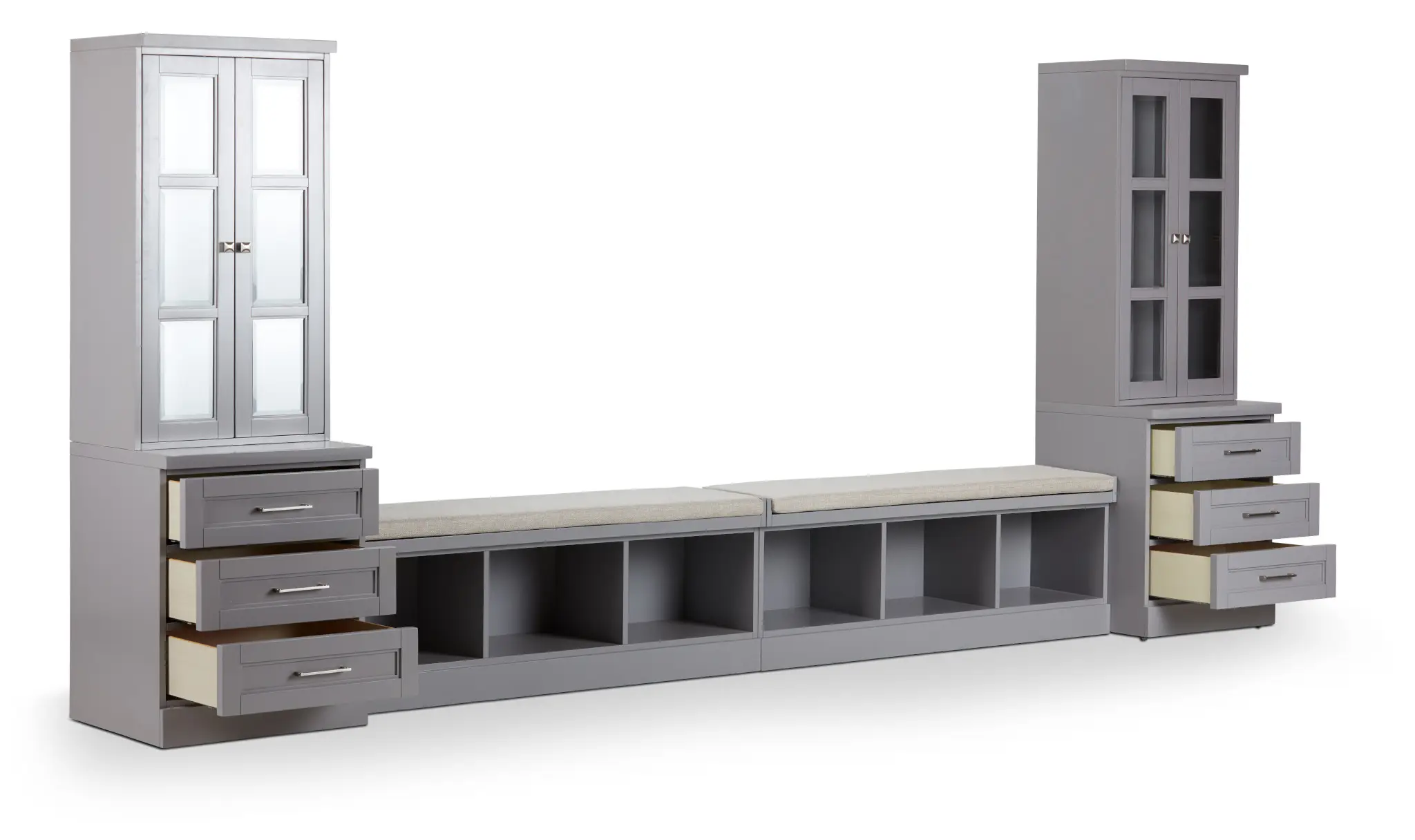 Newport Gray 164" Drawer Entryway Newport Gray 164" Drawer Entryway