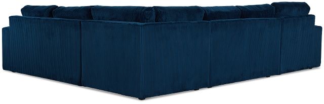 Charlie Dark Blue Fabric Medium Left Chaise Sectional