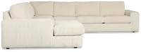 Charlie Ivory Fabric Large Left Chaise Sectional