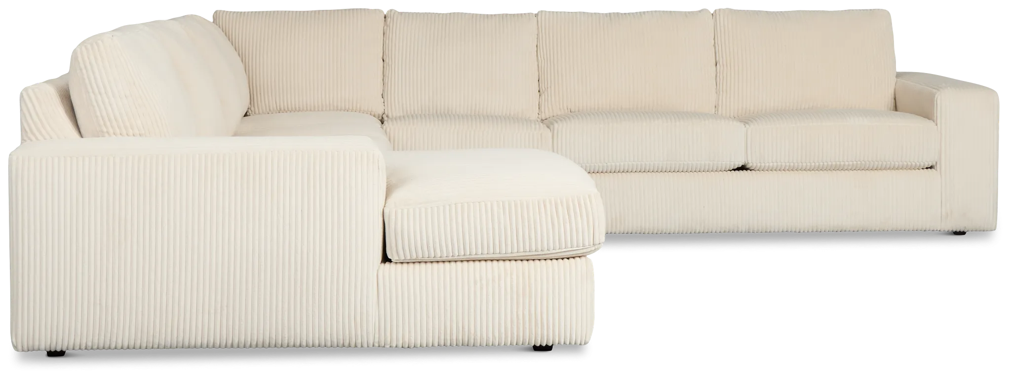 Charlie Ivory Fabric Large Left Chaise Sectional