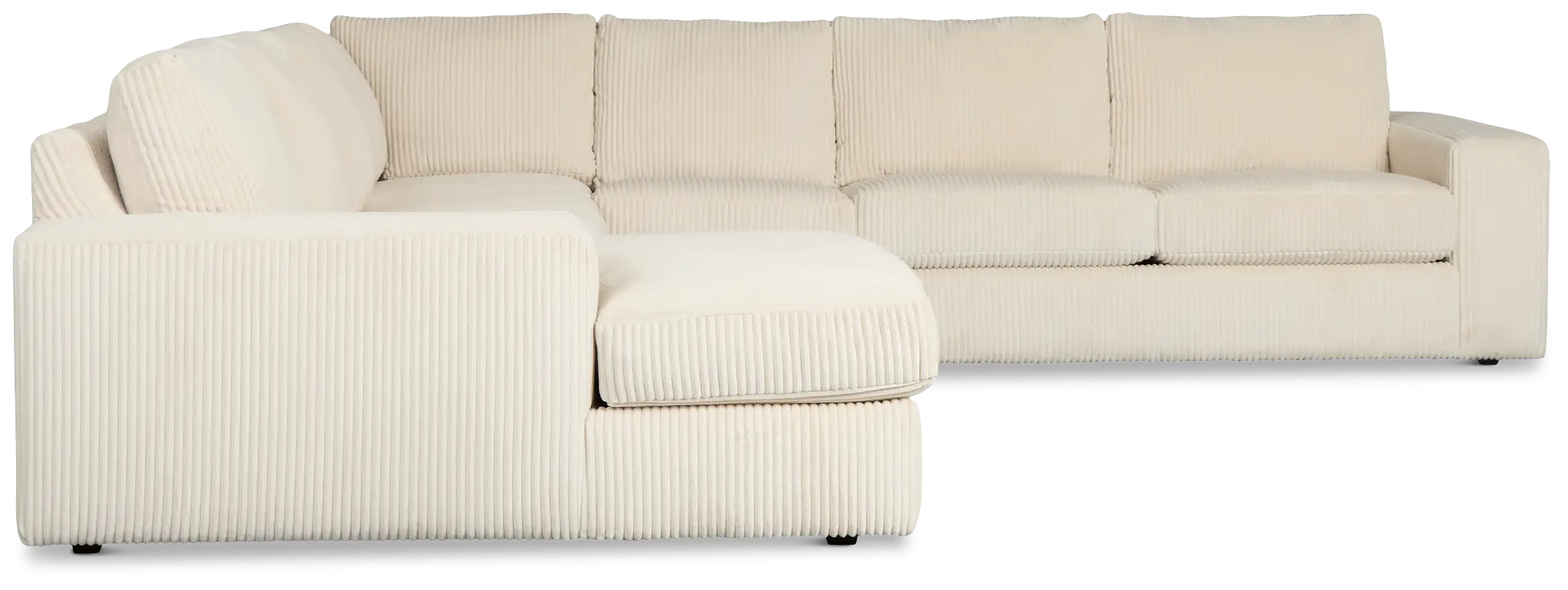 Charlie Ivory Fabric Large Left Chaise Sectional Charlie Ivory Fabric Large Left Chaise Sectional