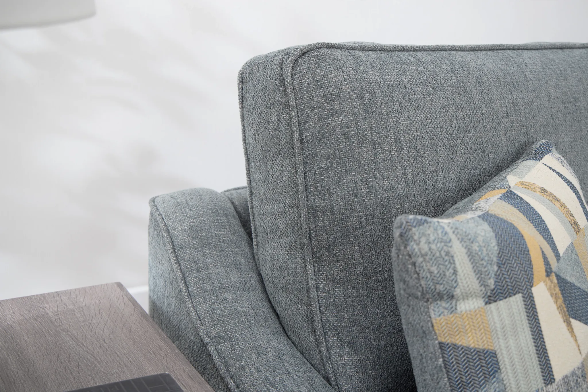 Cory Blue Fabric Chaise Sectional