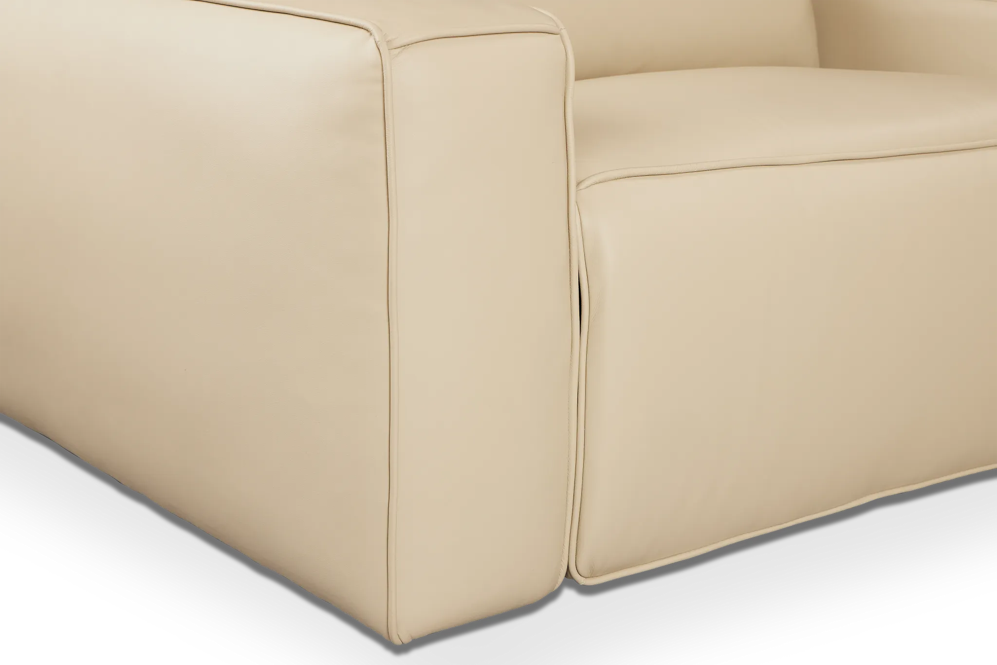 Tidal Beige Lthr/vinyl Small Two-arm Power Reclining Sectional