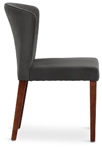 Bentley Dark Gray Velvet Upholstered Side Chair