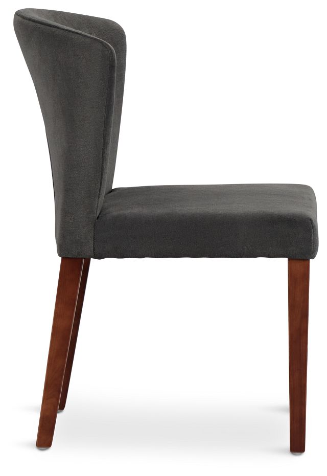 Bentley Dark Gray Velvet Upholstered Side Chair