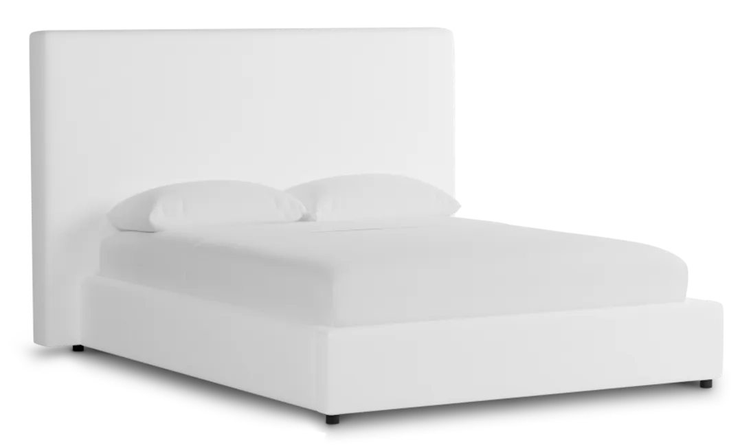 Grayton Peyton White 54" Upholstered Platform Bed