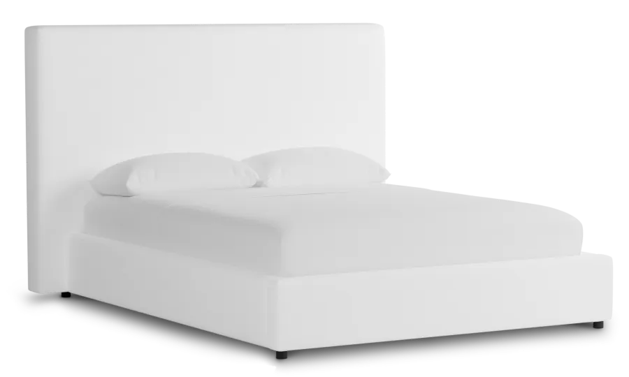 Grayton Peyton White 54" Upholstered Platform Bed