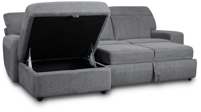 Callum Dark Gray Storage Small Left Chaise Sleeper Sectional