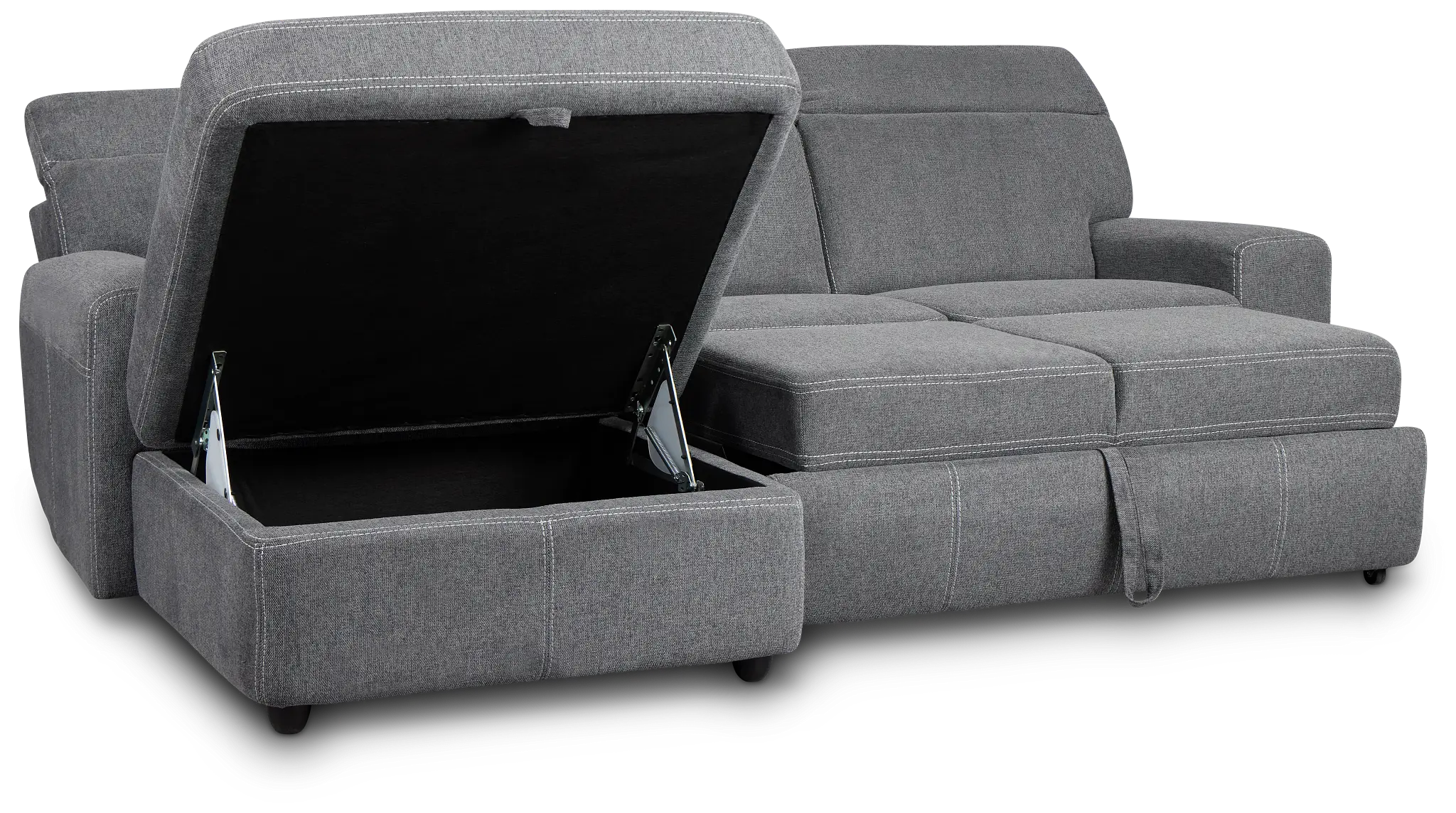 Callum Dark Gray Storage Small Left Chaise Sleeper Sectional Callum Dark Gray Storage Small Left Chaise Sleeper Sectional