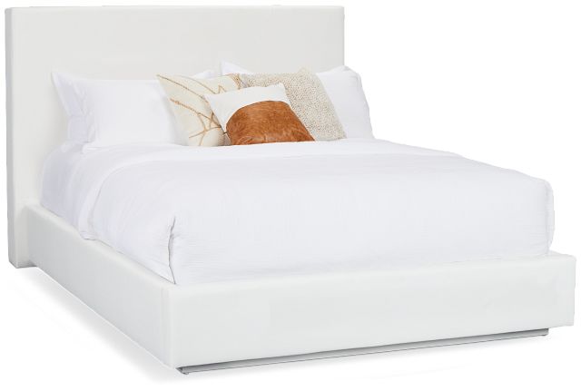 Haven White Uph Platform Bed