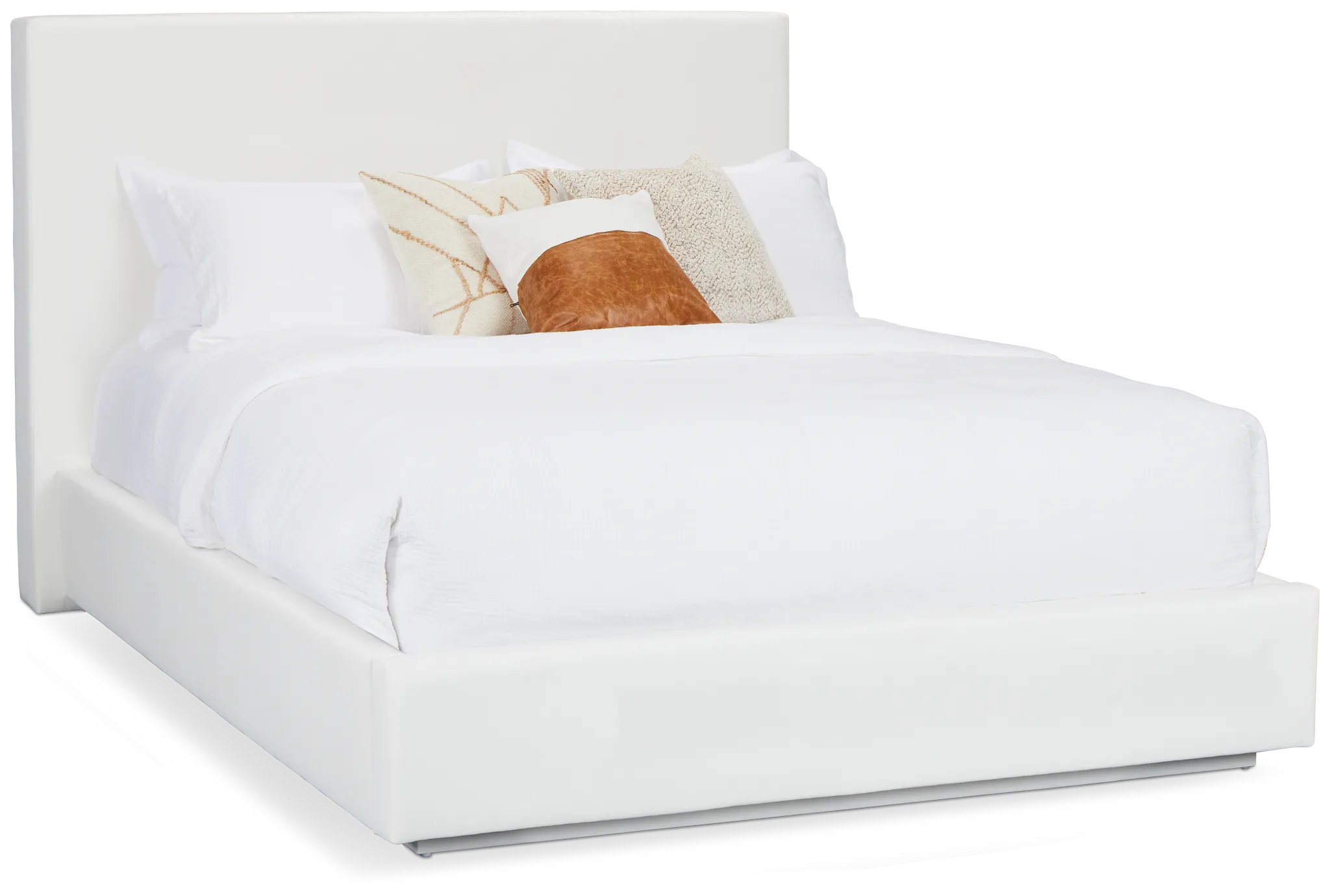 Haven White Uph Platform Bed