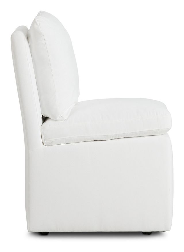 Auden White Castored Upholstered Side Chair