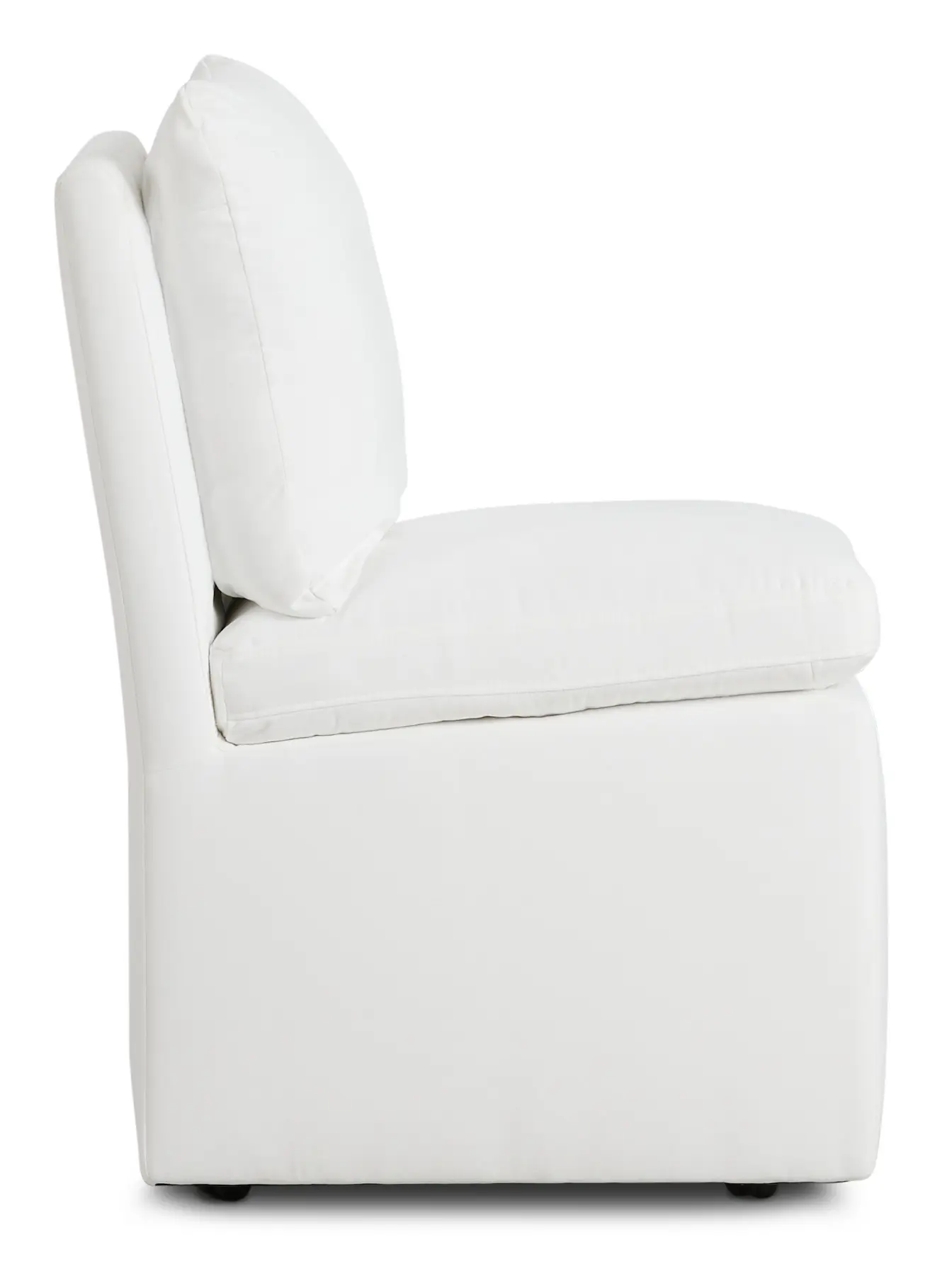 Auden White Castored Upholstered Side Chair Auden White Castored Upholstered Side Chair