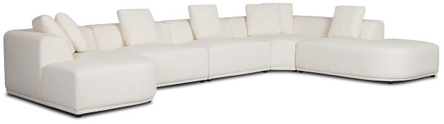 Catalina White Fabric Large Left Chaise Sectional