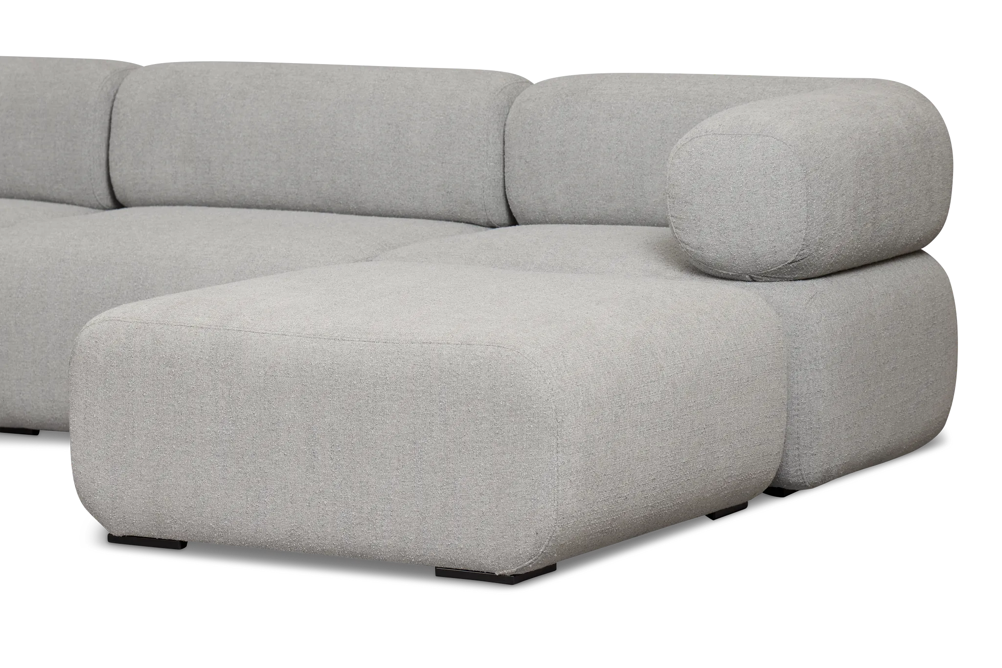 Celeste Light Gray Fabric 7-piece Chaise Sectional