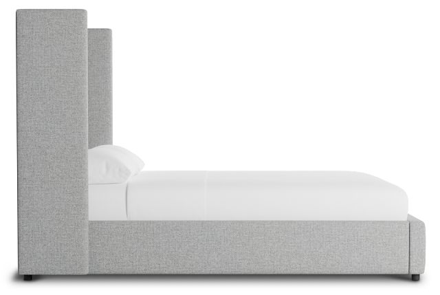 Captiva Suave Gray 60" Upholstered Shelter Bed