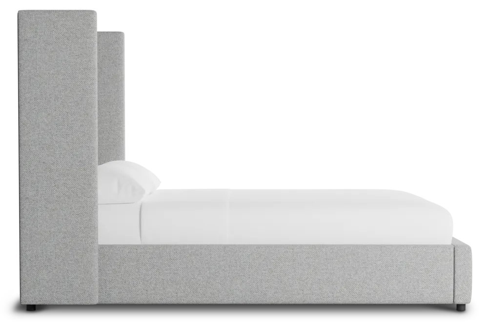 Captiva Suave Gray 60" Upholstered Shelter Bed