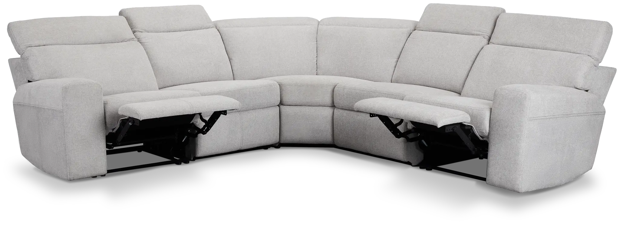 Callum Light Gray Fabric Small Two-arm Manually Reclining Sectional Callum Light Gray Fabric Small Two-arm Manually Reclining Sectional