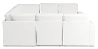 Citymod White Fabric 8-piece Modular Sectional