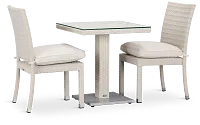 Bahia White 27" Square Table & 2 Chairs