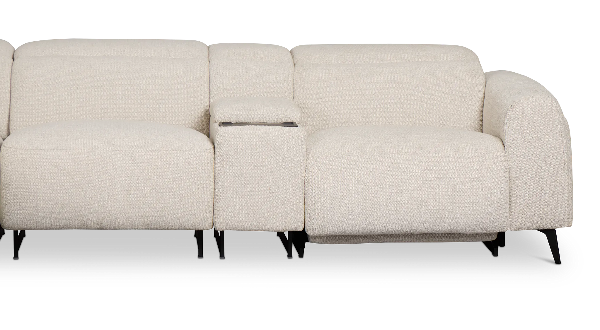 Reyna Light Beige Fabric Medium Triple Power 2-arm Sectional