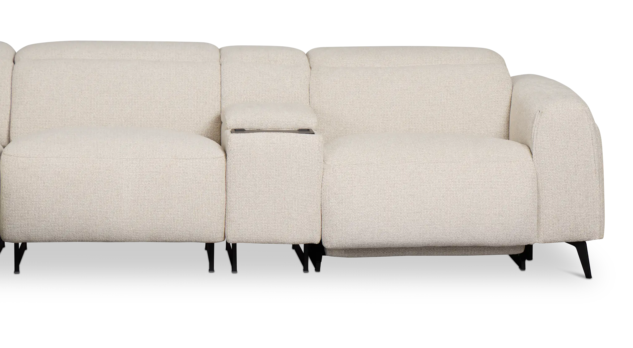Reyna Light Beige Fabric Medium Triple Power 2-arm Sectional Reyna Light Beige Fabric Medium Triple Power 2-arm Sectional