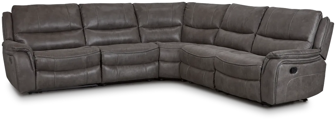 Dober Dark Gray Micro Small Two-arm Manually Reclining Sectional