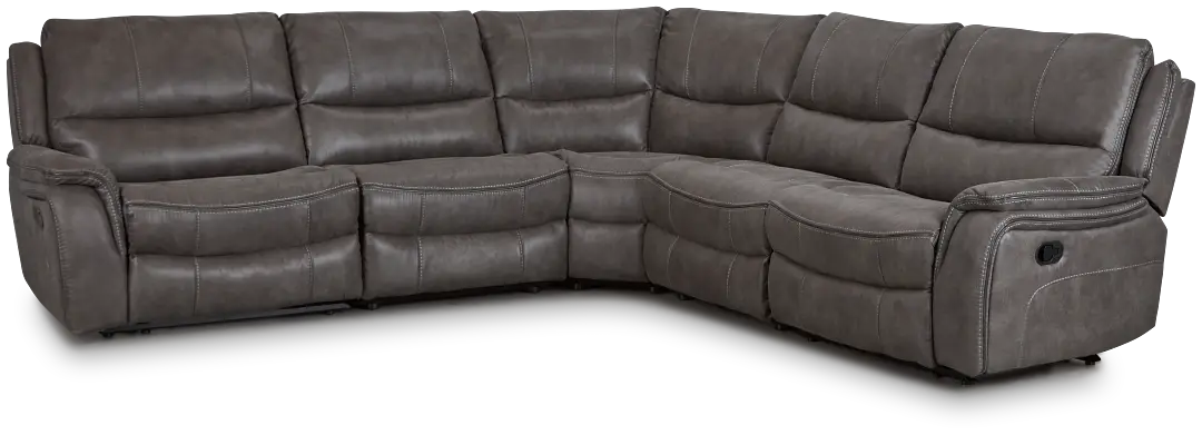 Dober Dark Gray Micro Small Two-arm Manually Reclining Sectional Dober Dark Gray Micro Small Two-arm Manually Reclining Sectional