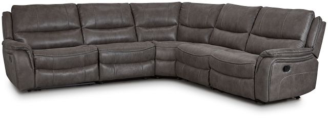 Dober Dark Gray Micro Small Two-arm Manually Reclining Sectional