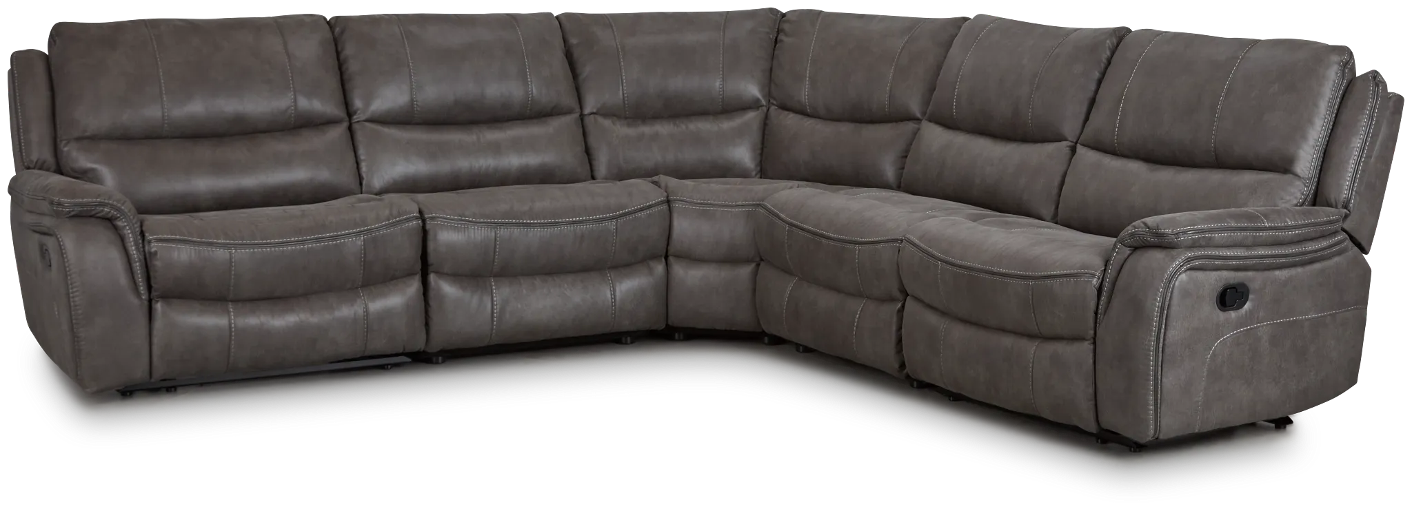 Dober Dark Gray Micro Small Two-arm Manually Reclining Sectional