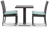 Zen Teal 27" Square Table & 2 Chairs