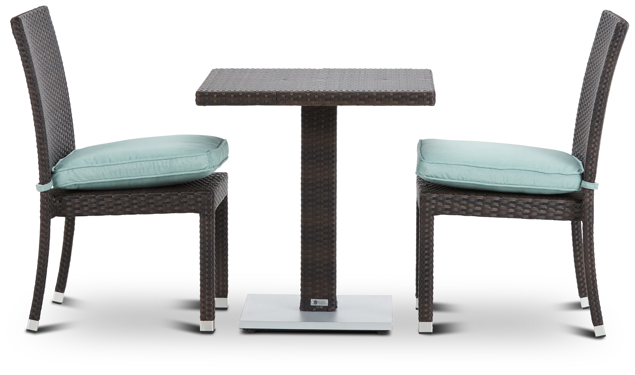 Zen Teal 27" Square Table & 2 Chairs