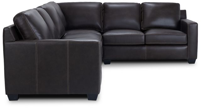 Carson Dark Brown Leather Medium Two-arm Sectional (2)
