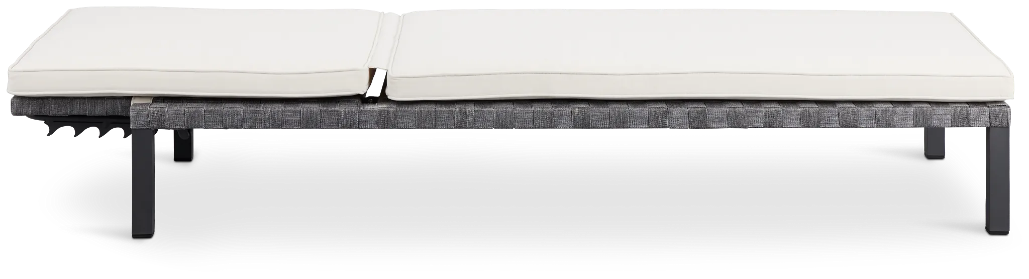 Barbados White Woven Cushioned Chaise