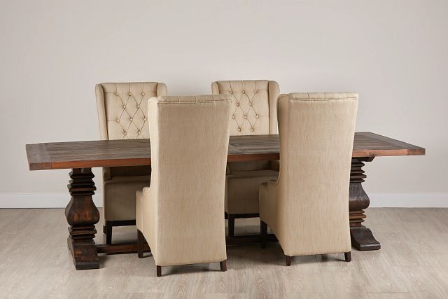 Hadlow Mid Tone 110" Table & 4 Upholstered Chairs (0)