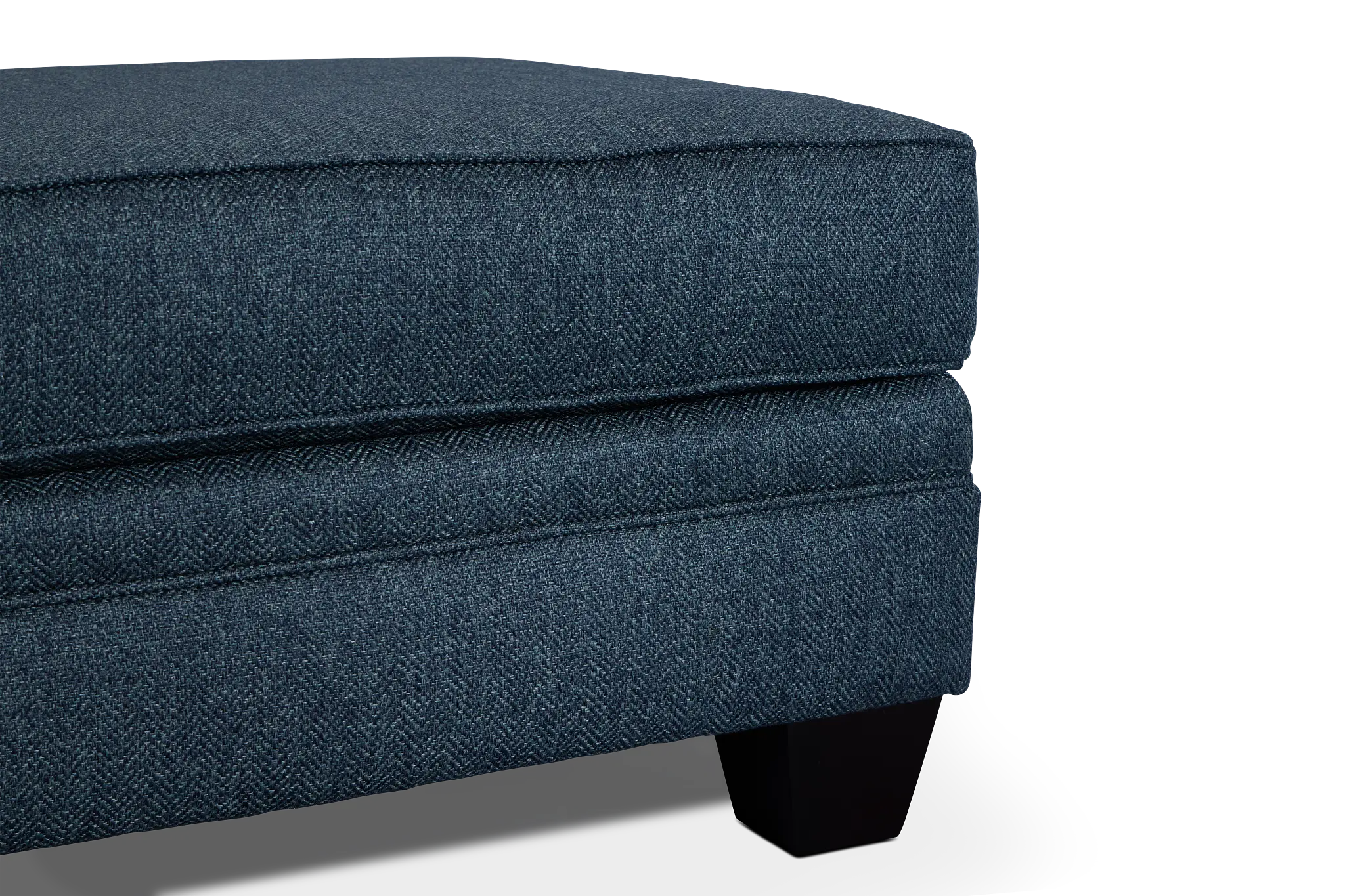 Avery Dark Blue Fabric Ottoman Avery Dark Blue Fabric Ottoman