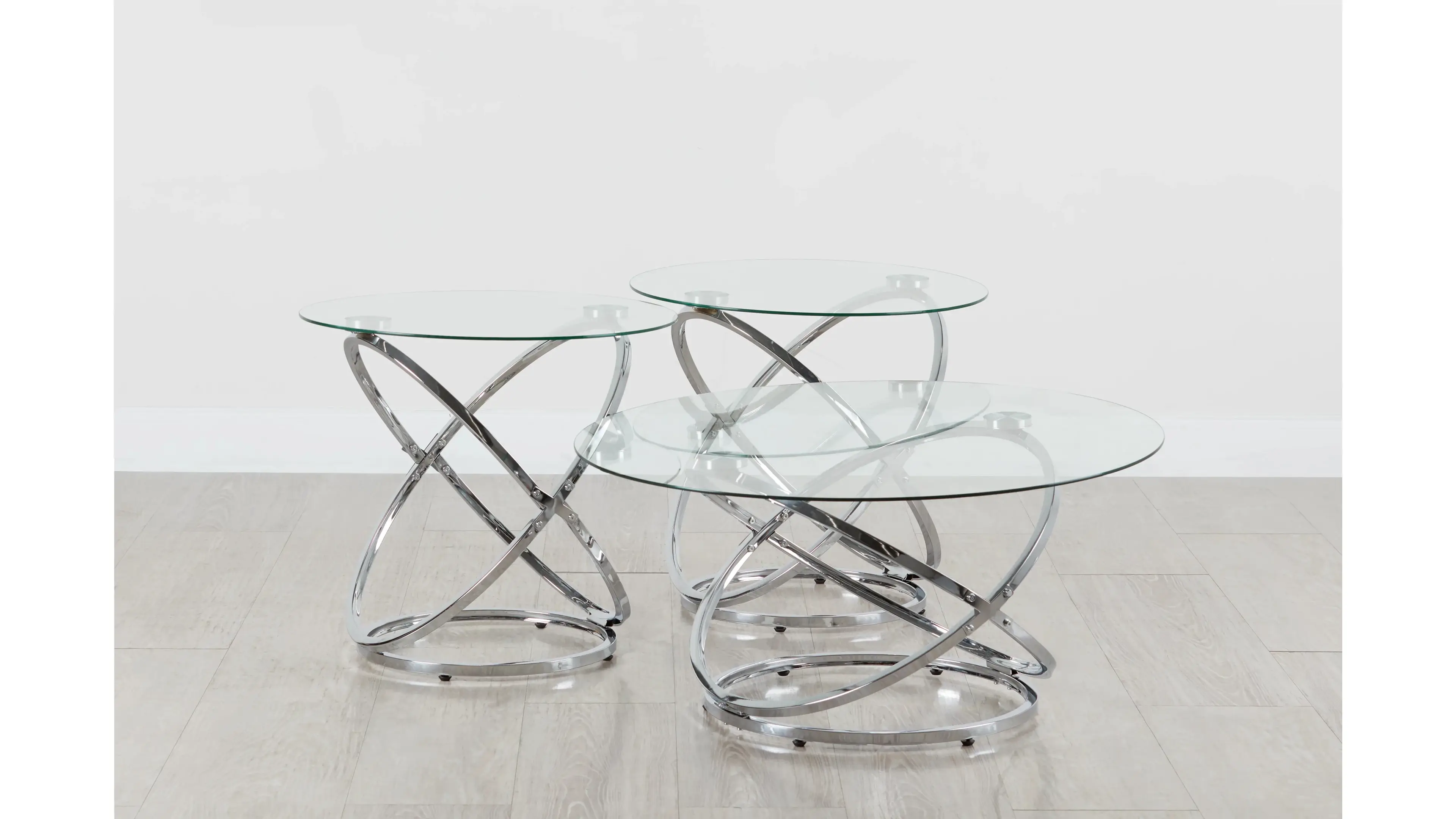 Vivian Glass 3-Pack Tables: A Touch of Glamour for Your Living Space