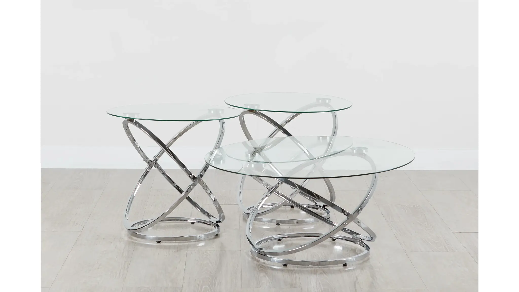 Vivian Glass 3-Pack Tables: A Touch of Glamour for Your Living Space