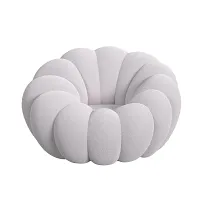 Kenzo Light Gray Fabric Chair & Ottoman