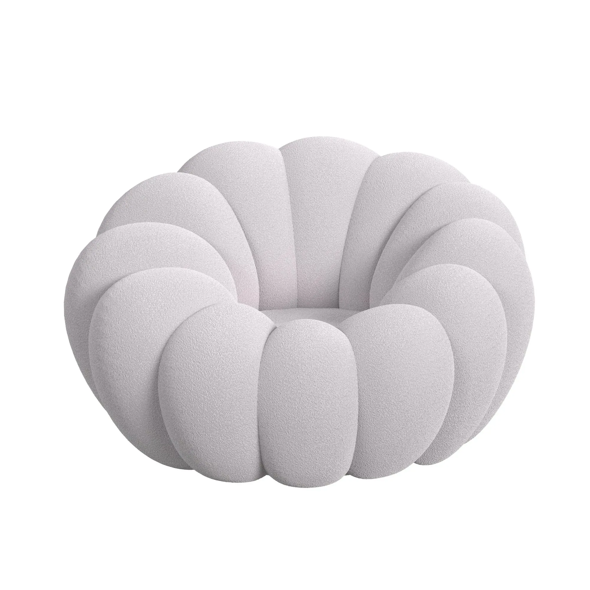 Kenzo Light Gray Fabric Chair & Ottoman