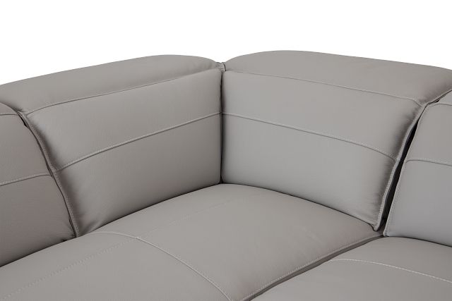 Pearson Gray Leather Left Bumper Sectional