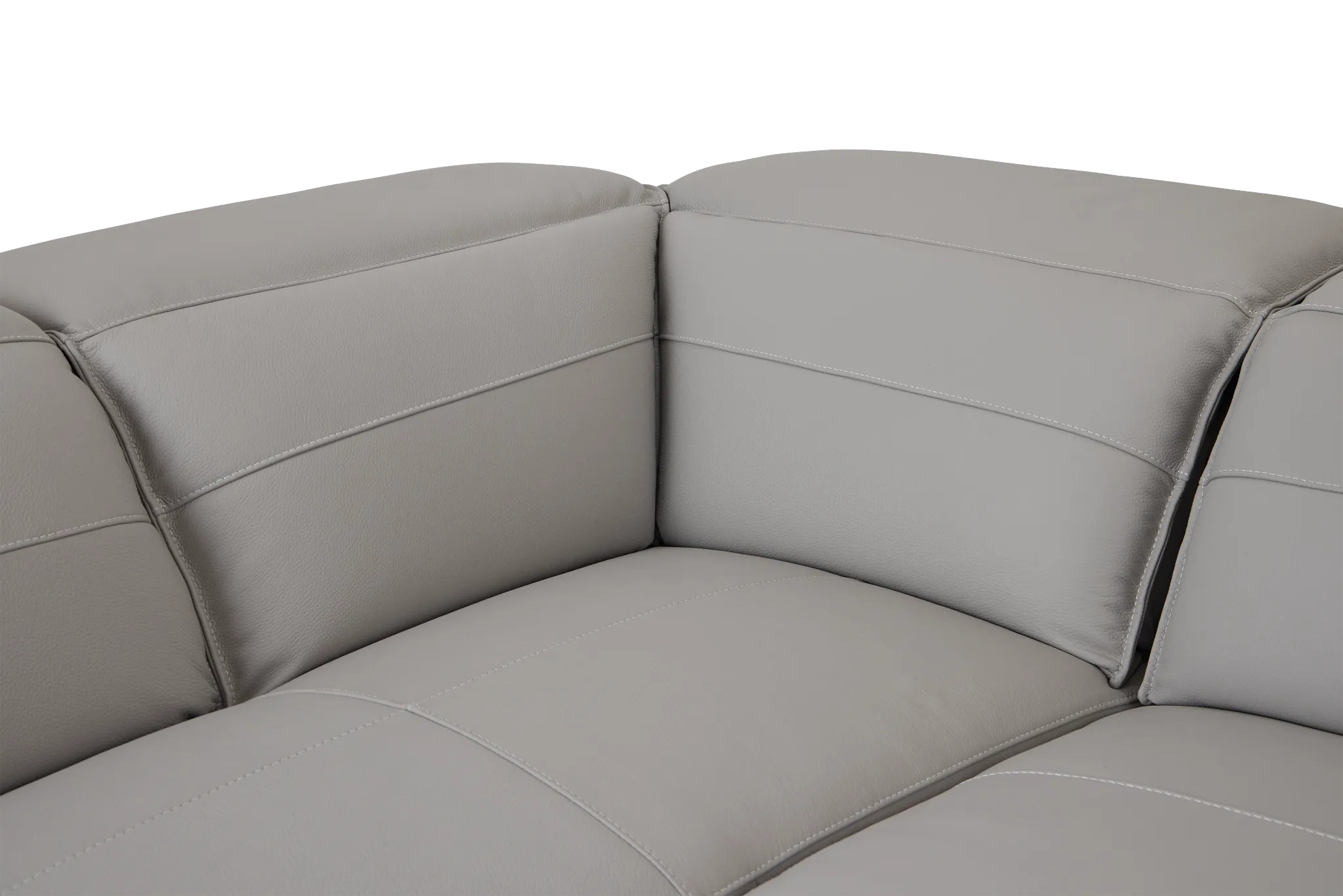 Pearson Gray Leather Left Bumper Sectional