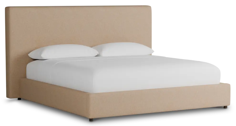 Grayton Merino Taupe 54" Upholstered Platform Bed Grayton Merino Taupe 54" Upholstered Platform Bed