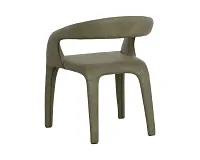 Celly Dark Green Curved Upholstered Arm Chair