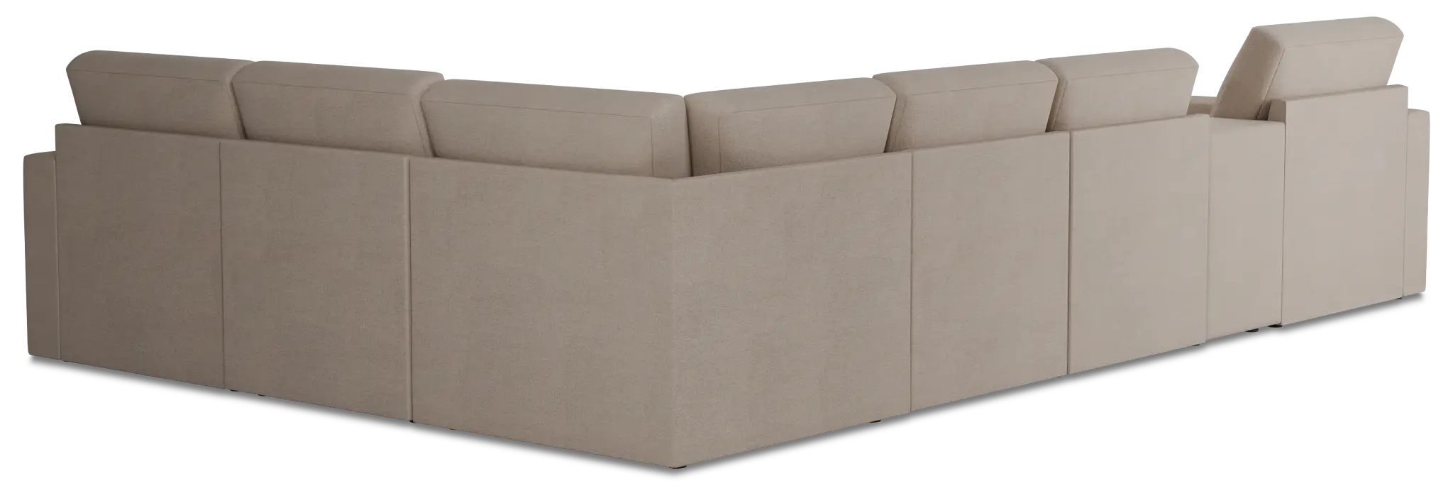 Citymod Beige Fabric Large Left Chaise Sectional With Storage Console Citymod Beige Fabric Large Left Chaise Sectional With Storage Console