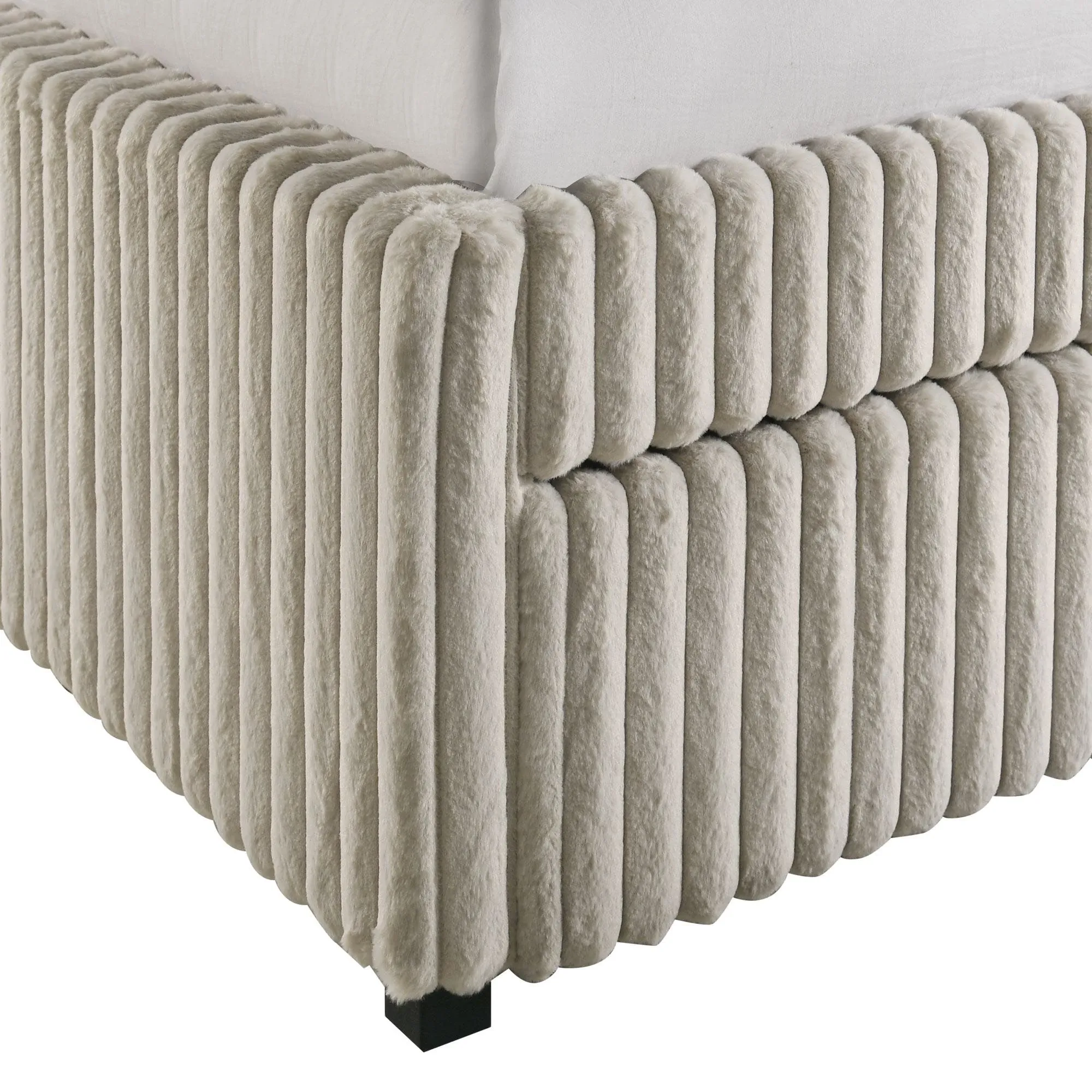 Anastasia Beige Upholstered Trundle Daybed