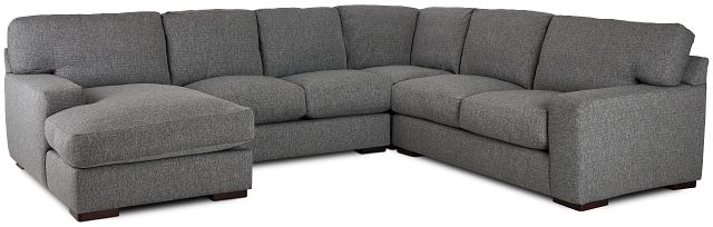 Veronica Dark Gray Down Medium Left Chaise Sectional