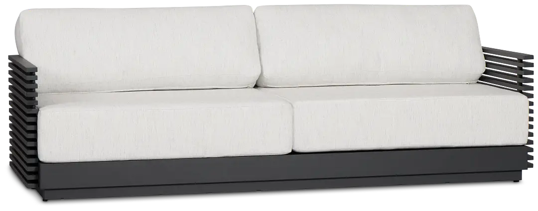 Monterey Black Aluminum Sofa With Light Gray Cushions Monterey Black Aluminum Sofa With Light Gray Cushions