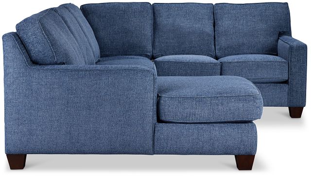 Andie Blue Fabric Medium Left Chaise Sectional